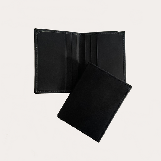 Navy Leather Wallet-6 Credit Card Sections