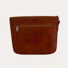 Load image into Gallery viewer, Cognac Vegetable Tanned Leather Messenger Bag
