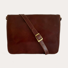 Load image into Gallery viewer, Brown Vegetable Tanned Leather Messenger Bag
