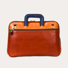 Load image into Gallery viewer, Multi-Colour Leather Zipped Briefcase
