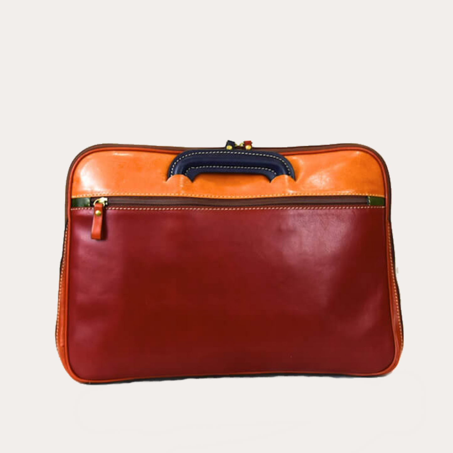 Multi-Colour Leather Zipped Briefcase