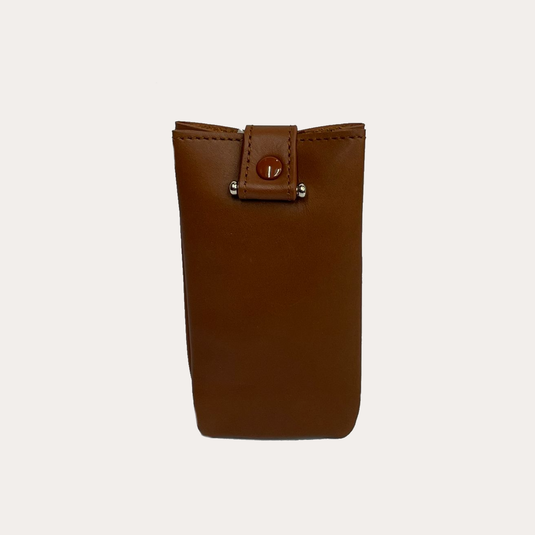 Cognac Leather Bell Key Pouch