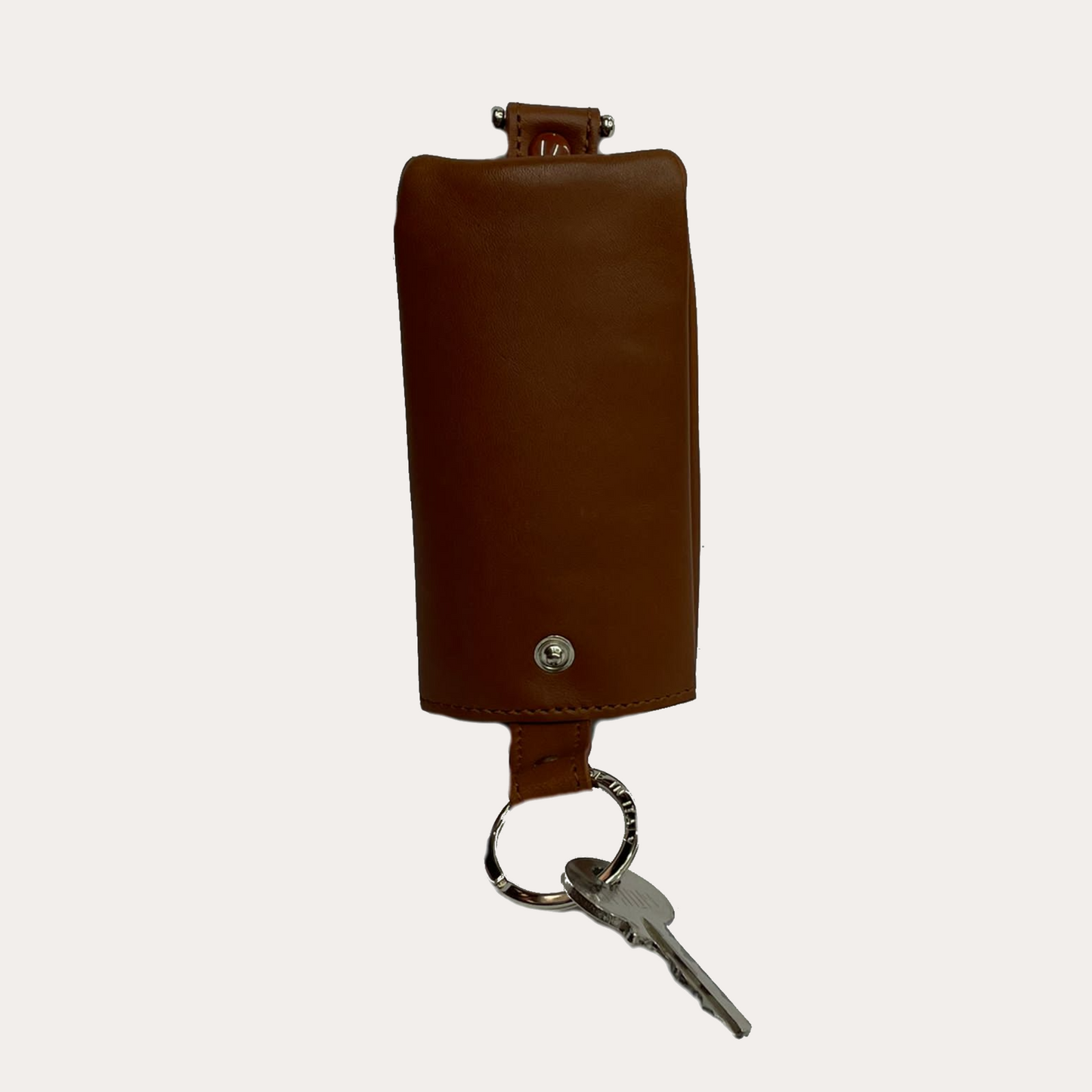 Cognac Leather Bell Key Pouch