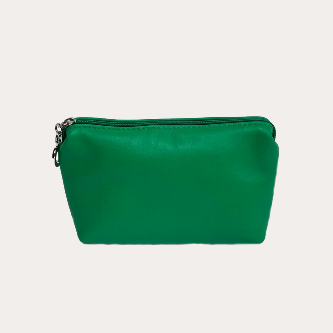 Green Leather Make-up Pouch