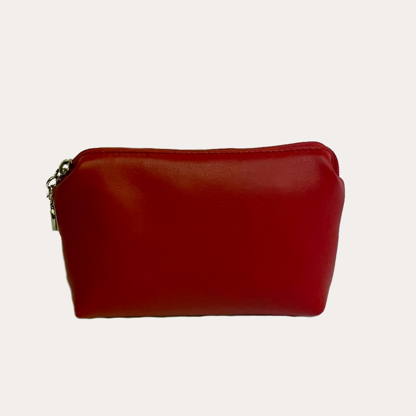 Red Leather Make-up Pouch