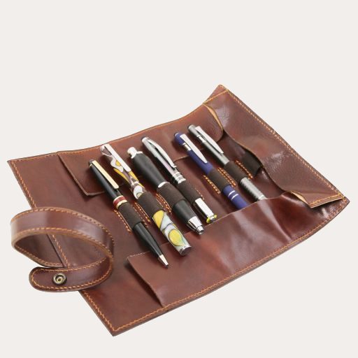 Tuscany Leather Cognac Leather Pen Holder