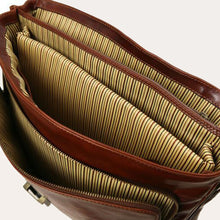 Load image into Gallery viewer, Tuscany Leather Brown Leather Multi Compartment Laptop Briefcase
