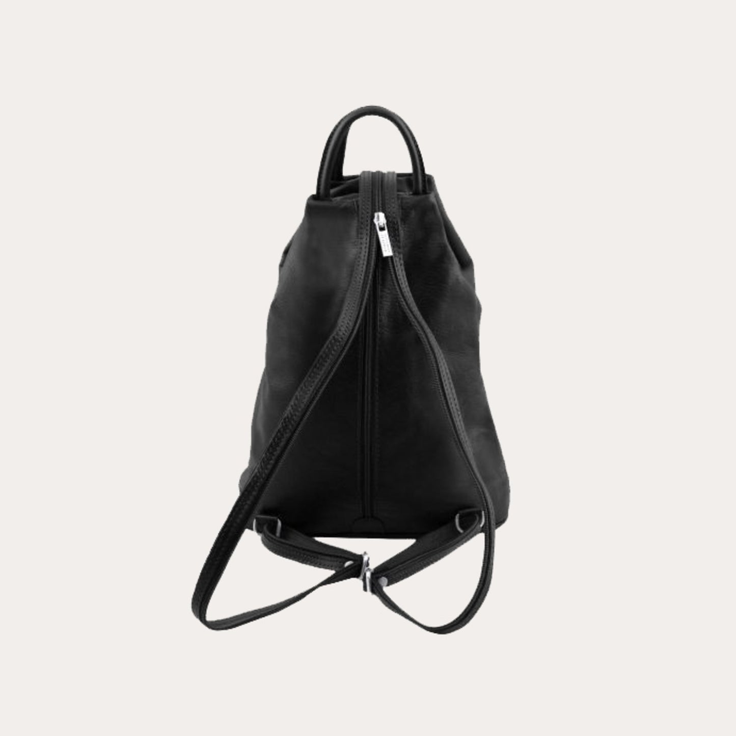 Tuscany Leather Black Leather Backpack