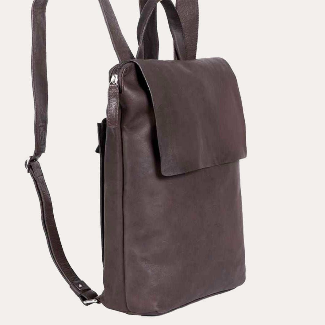 Saccoo Choco Leather Backpack-Small Size