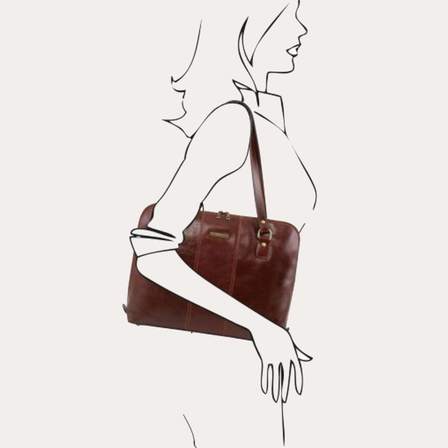 Tuscany Leather Brown Leather Shoulder Bag