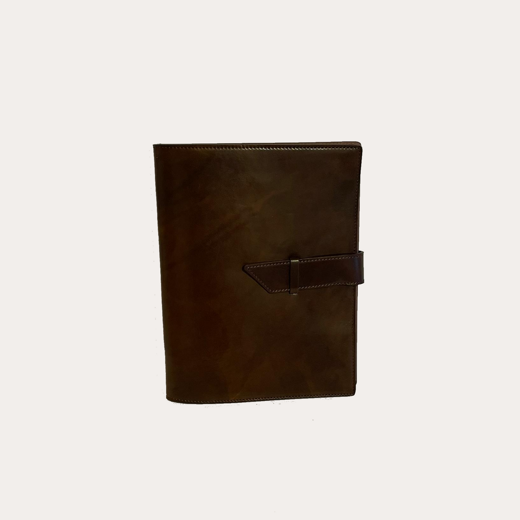 Dark Brown Leather A4 Folio/Notebook Cover