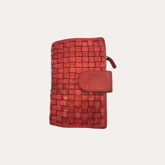 Gianni Conti Red Woven Leather Purse