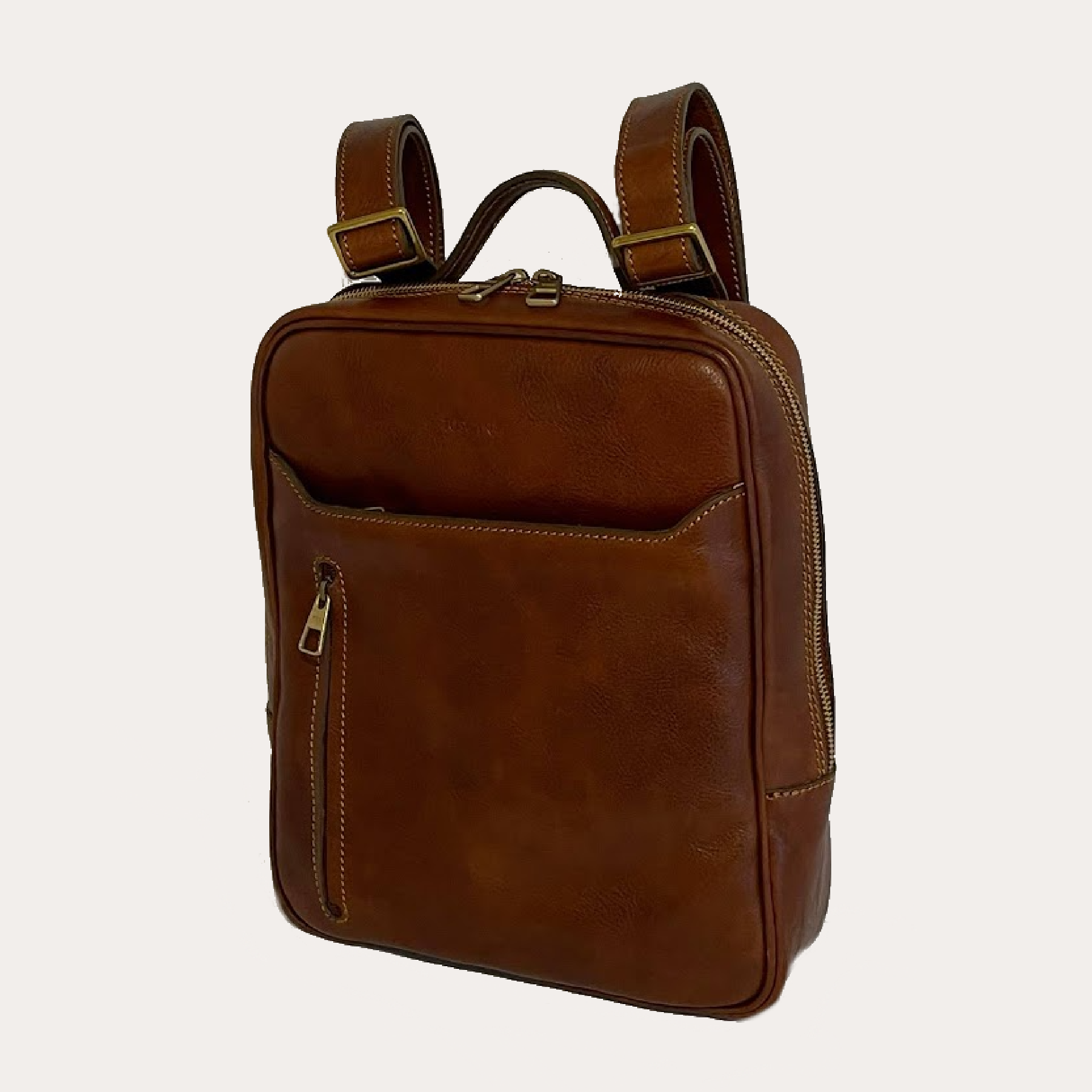 Mens tan 2025 leather backpack