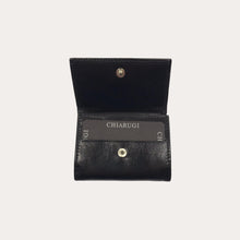 Load image into Gallery viewer, Chiarugi Black Leather Tri-fold Purse
