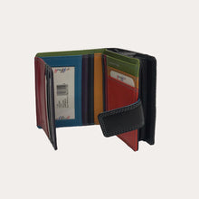 Load image into Gallery viewer, Black/Tropical Leather Purse

