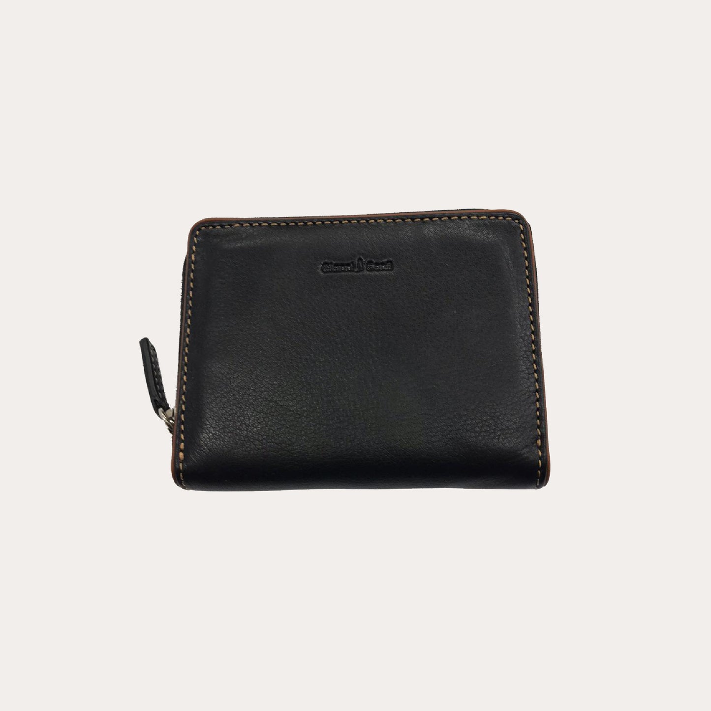 Gianni Conti Black Zip around Leather Purse