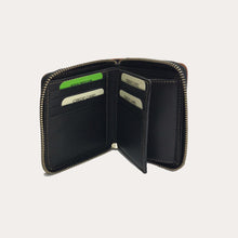 Load image into Gallery viewer, Gianni Conti Black Zip around Leather Purse
