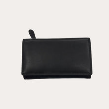 Load image into Gallery viewer, Black Tri-fold Leather Purse
