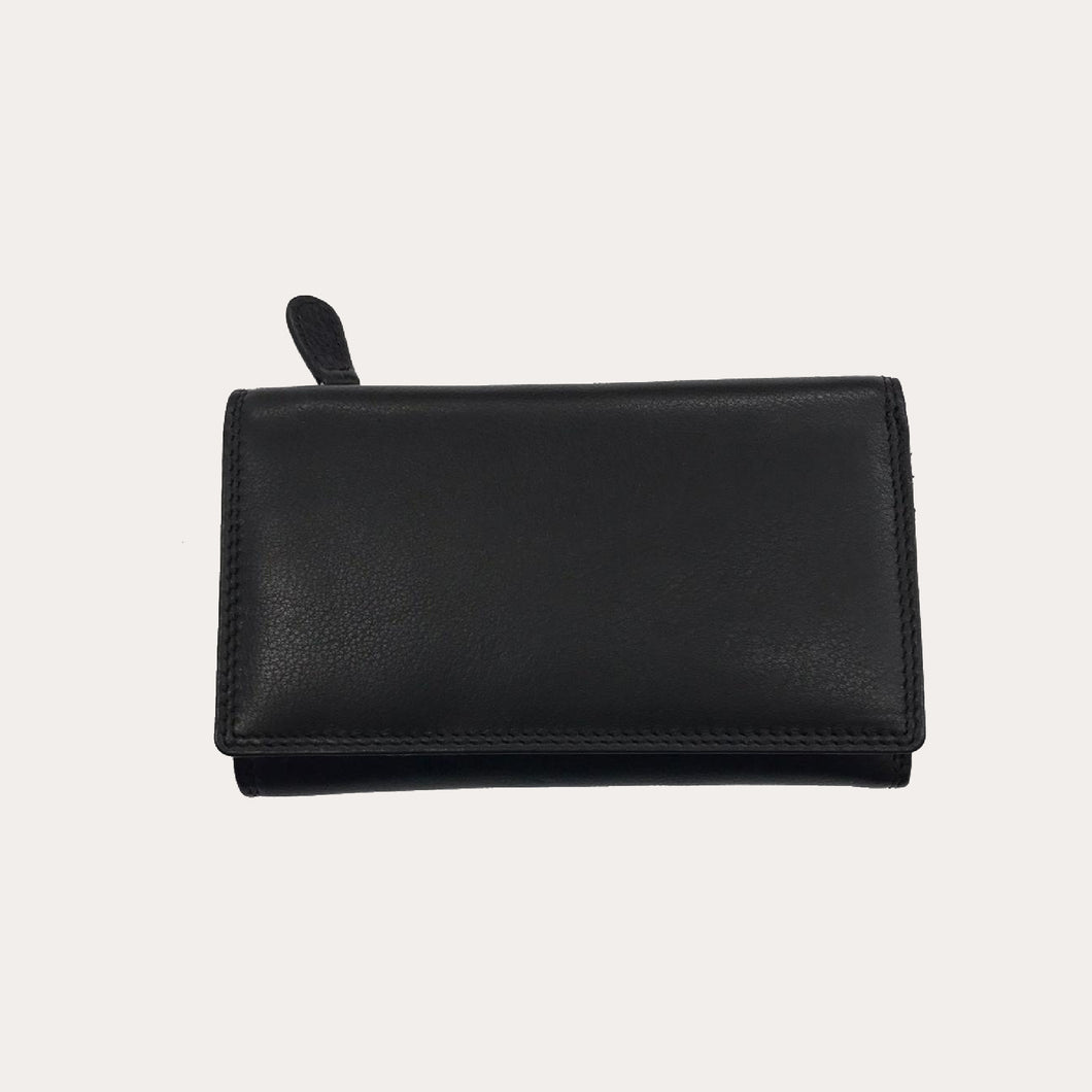 Black Tri-fold Leather Purse