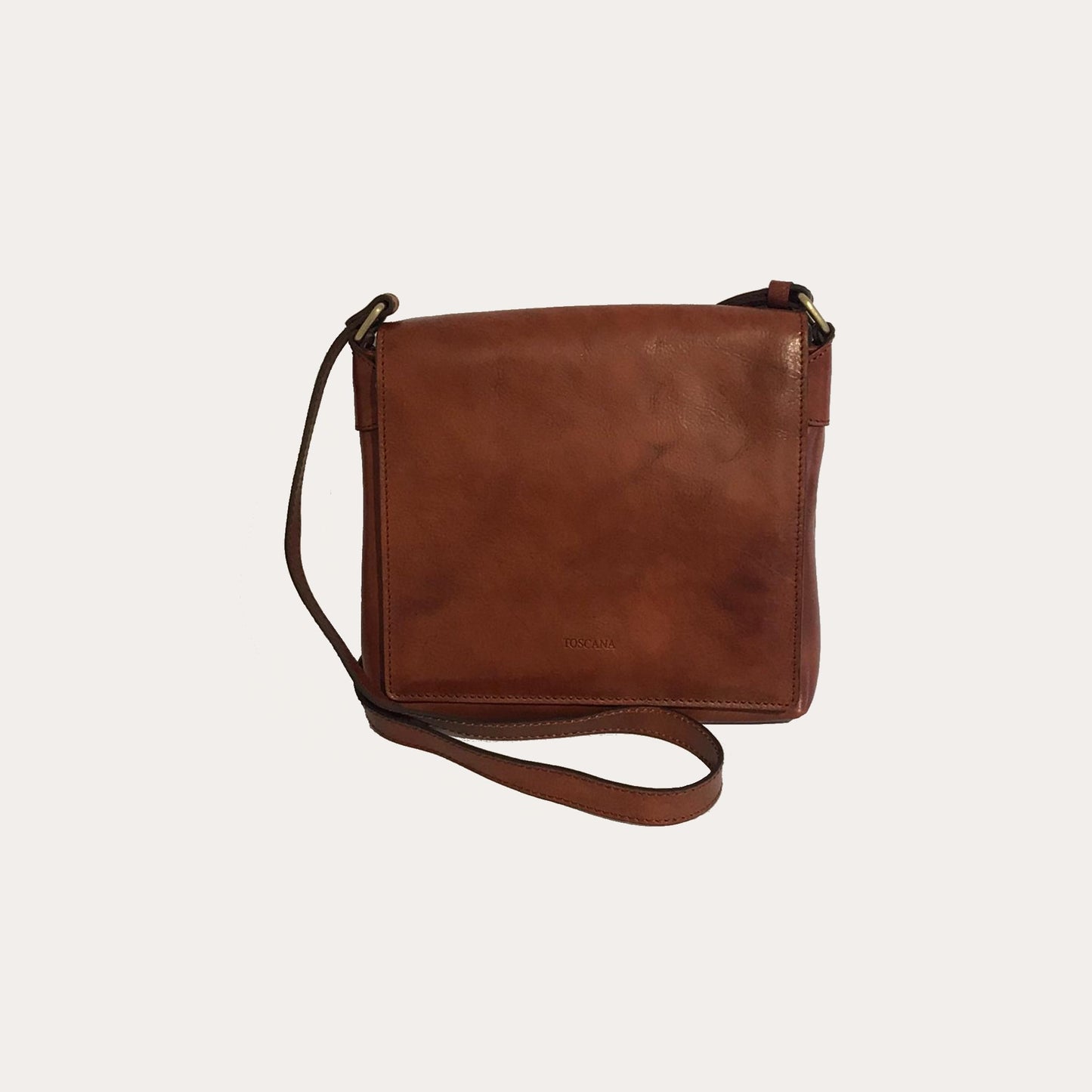 Tan Leather Bag with Flap