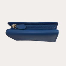 Load image into Gallery viewer, Blue Tri-fold Leather Purse

