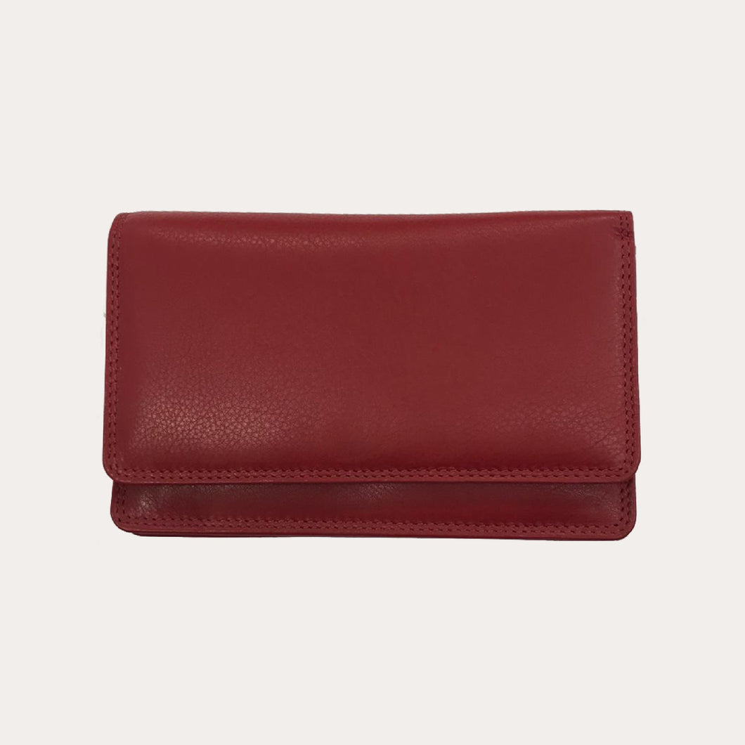 Red Flap over Leather Purse