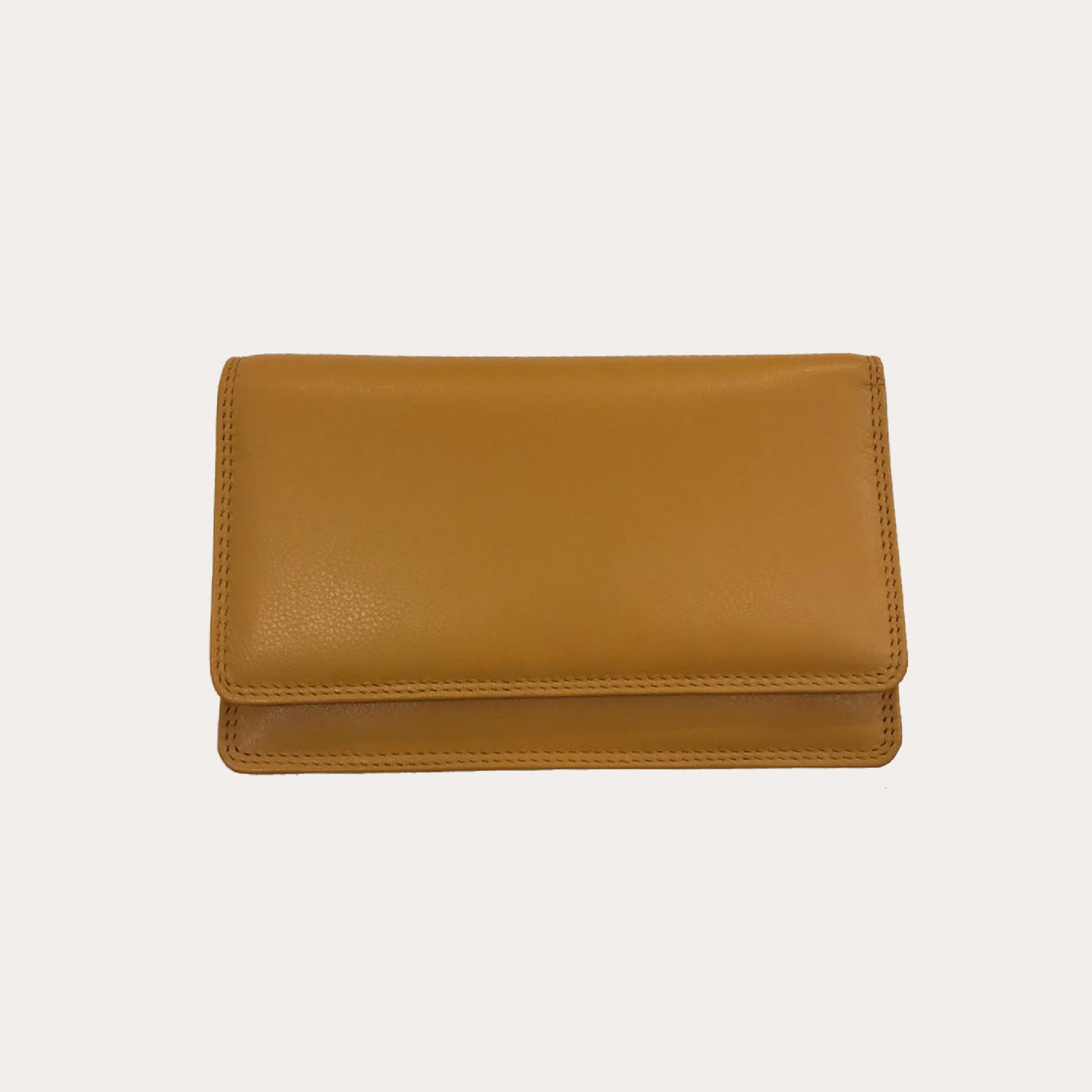 Yellow Flap over Leather Purse