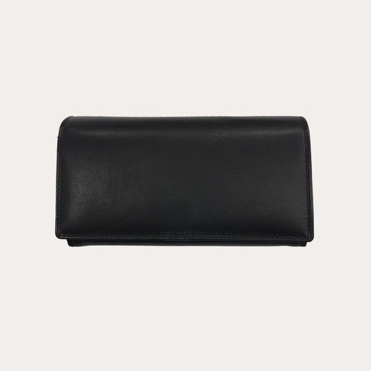 Black Flap over Leather Purse