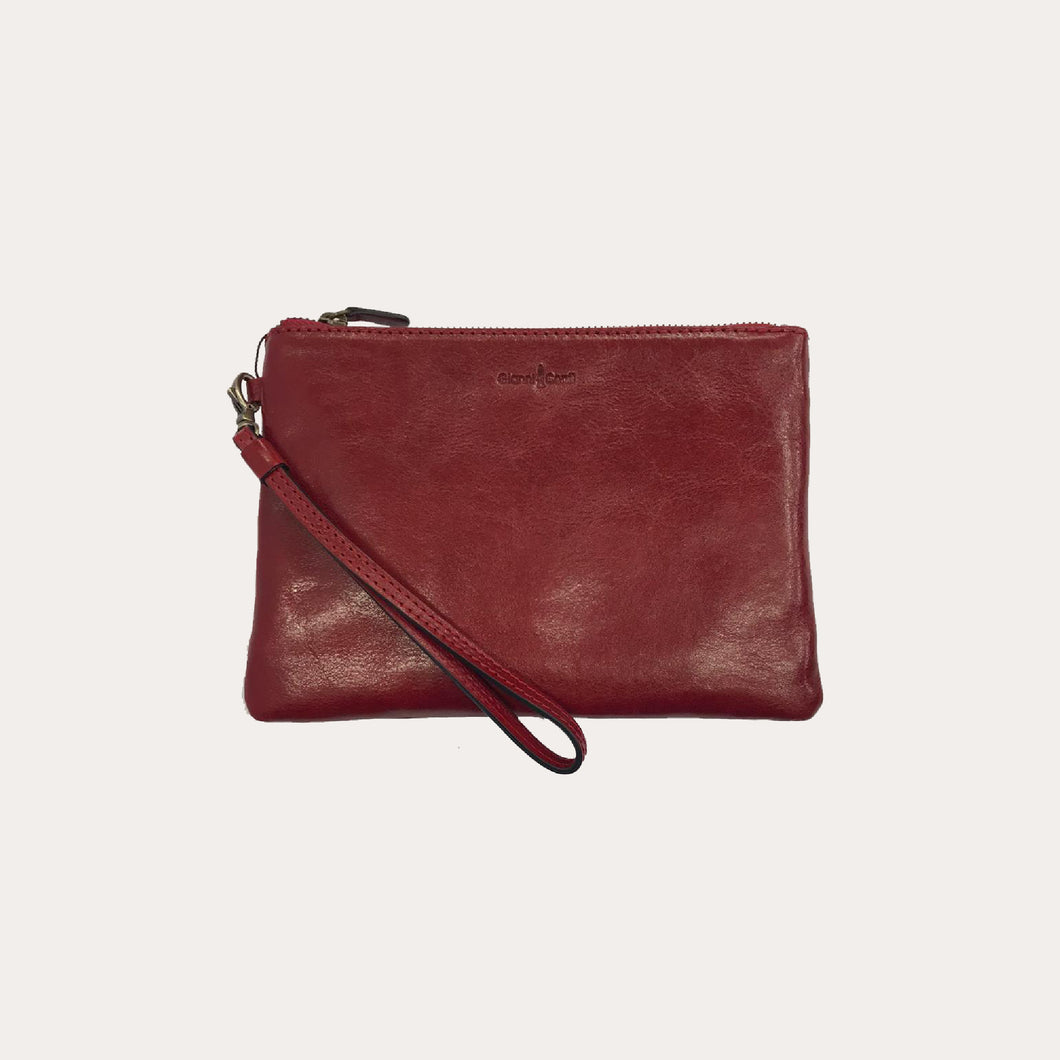 Gianni Conti Red Leather Clutch Bag
