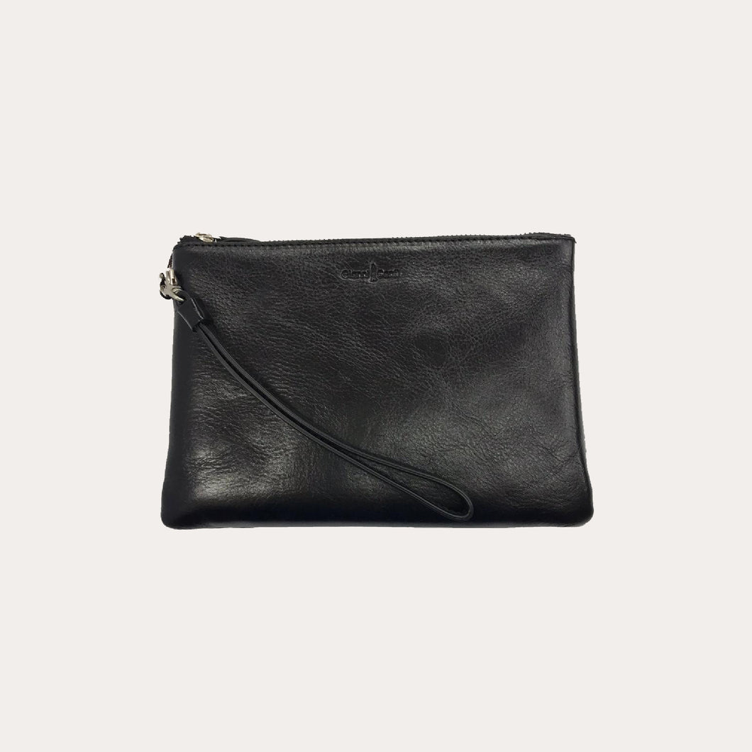 Gianni Conti Black Leather Clutch Bag