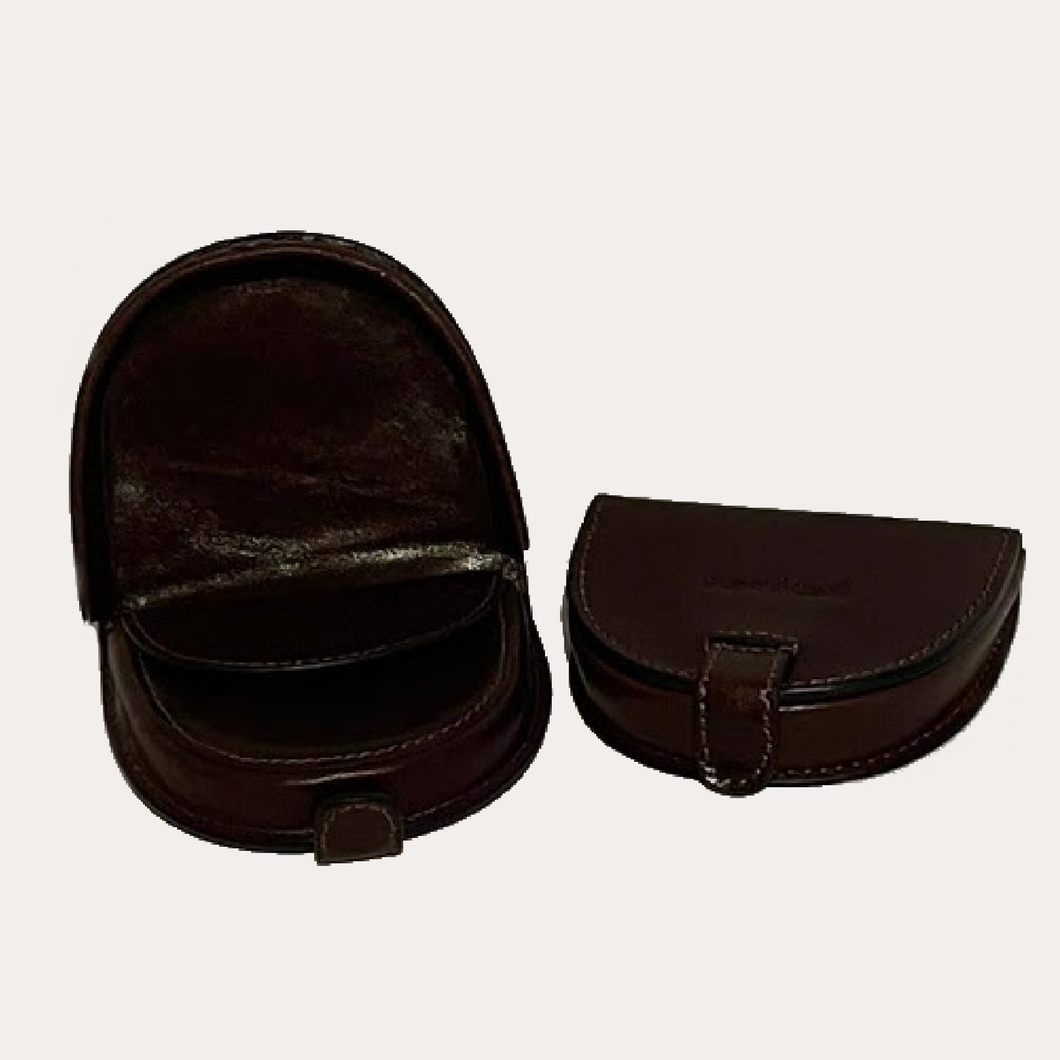 Gianni Conti Brown Leather Horse Shoe Shaped Coin Purse
