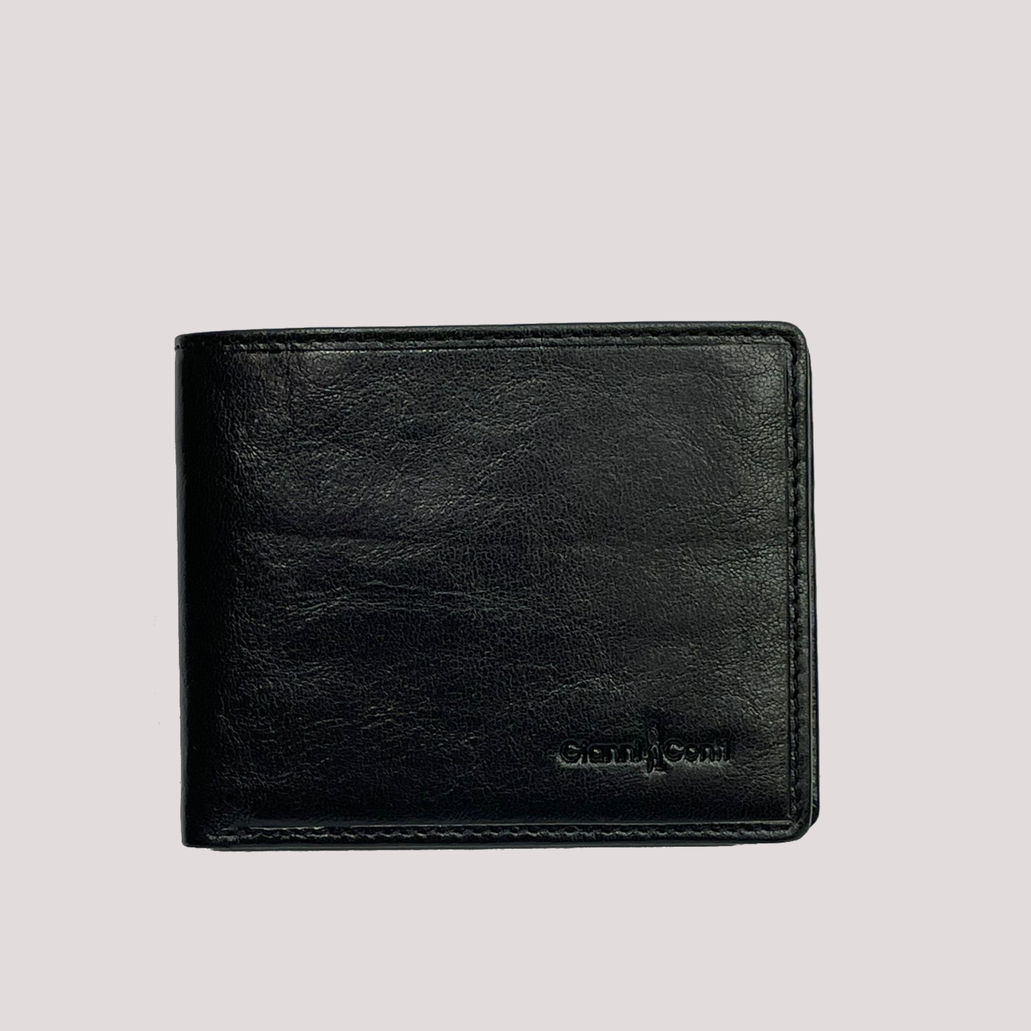 Gianni Conti Black Leather Wallet-8 credit card sections