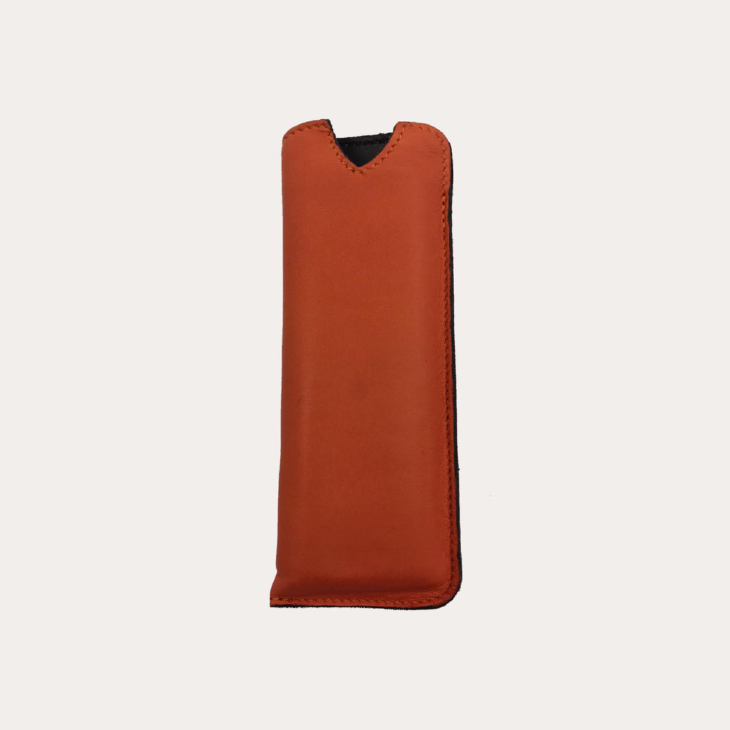 Orange Leather Glasses Case