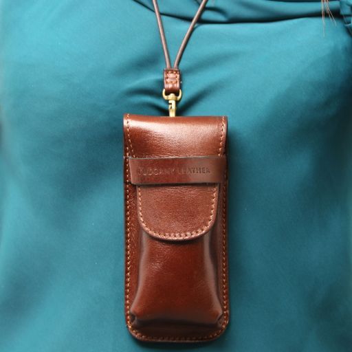 Tuscany Leather Brown Leather Glasses Case