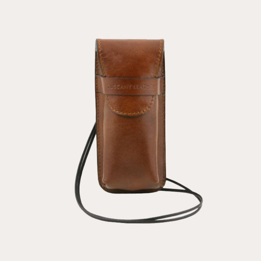 Tuscany Leather Brown Leather Glasses Case