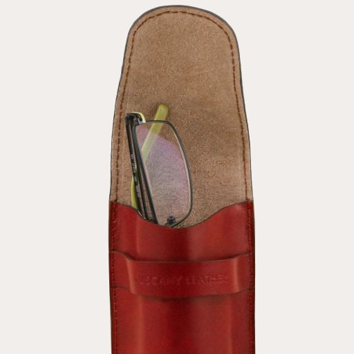 Tuscany Leather Red Leather Glasses Case