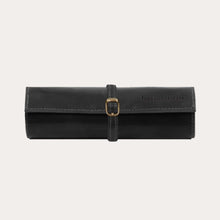 Load image into Gallery viewer, Tuscany Leather Black Leather Jewellery Roll
