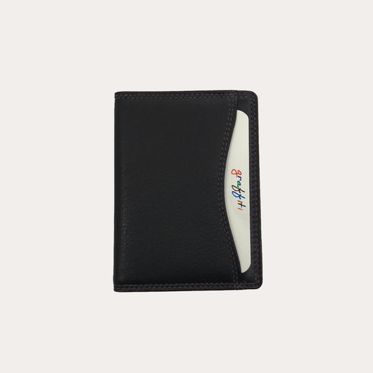 Black/Haze Leather Credit Card or Bus Pass Holder