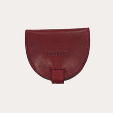 Load image into Gallery viewer, Gianni Conti Red Leather Horse Shoe Shaped Coin Purse
