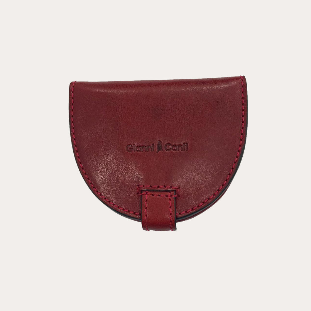 Gianni Conti Red Leather Horse Shoe Shaped Coin Purse