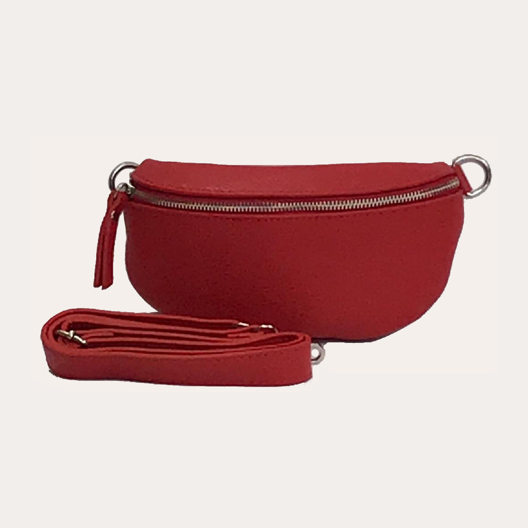 Red Leather Bumbag