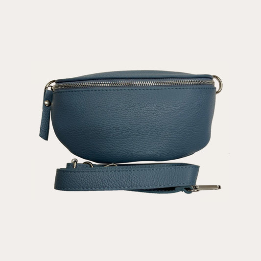 Blue Leather Bumbag