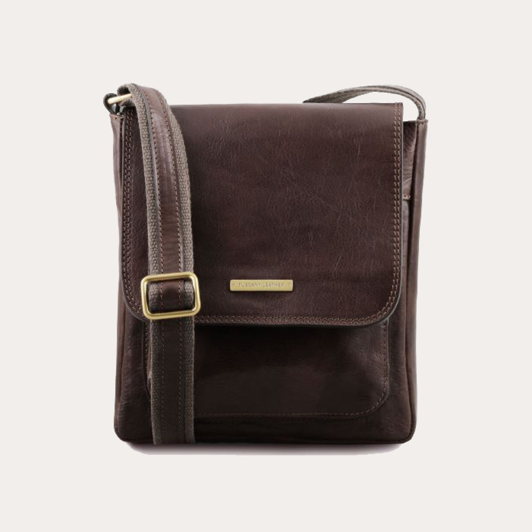 Tuscany Leather Dark Brown Leather Crossbody Bag