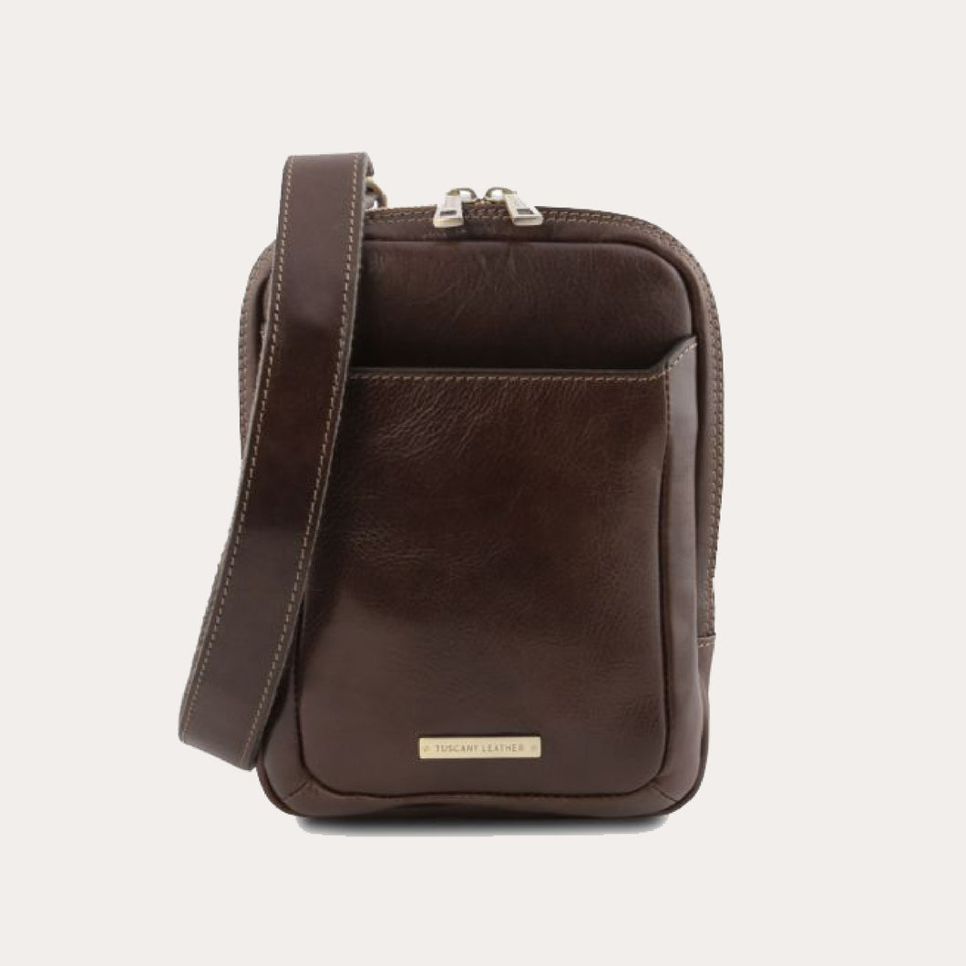 Tuscany Leather Dark Brown Leather Crossbody Bag