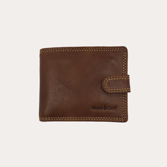 Gianni Conti Tan Leather Wallet-7 Credit Card/Coin Section