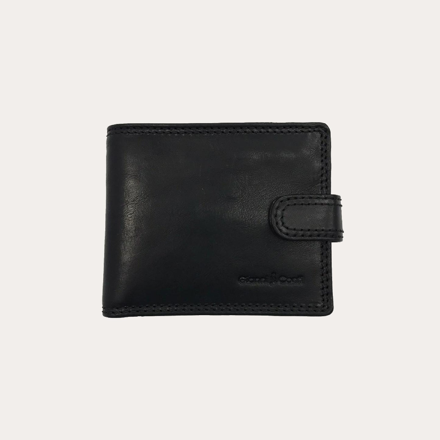 Gianni Conti Black Leather Wallet-7 Credit Card/Coin Section
