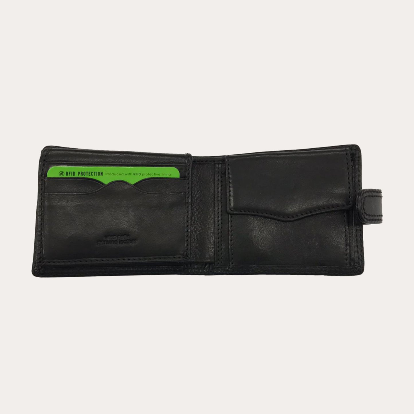 Gianni Conti Black Leather Wallet-7 Credit Card/Coin Section