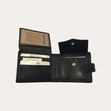 Load image into Gallery viewer, Gianni Conti Black Leather Wallet-7 Credit Card/Coin Section
