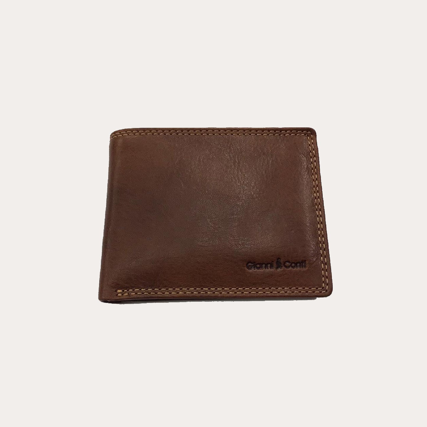 Gianni Conti Tan Leather Wallet-8 Credit Card Sections