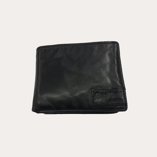 Gianni Conti Black Washed Leather Wallet-4 Credit Card/Coin Section